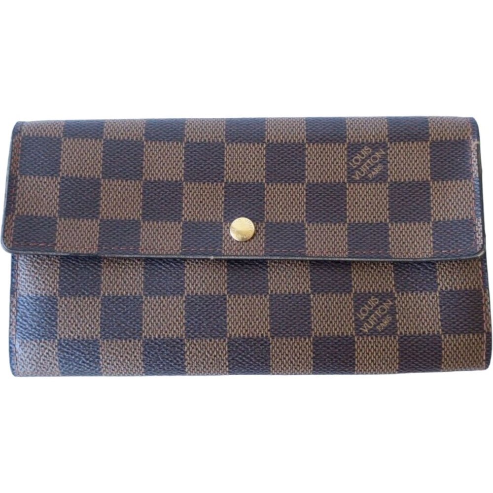 424169F V Louis Vuitton Wallet Long Sarah Brown Ebene Damier - Picture 1 of 9